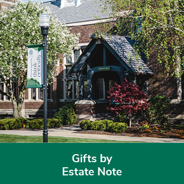 The entrance to a building. Links to Gifts by Estate Note